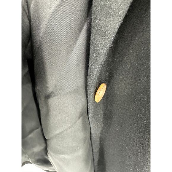 Lands' End Jacket Women 12 Black One Button 100% Camel Hair Wool Blazer - Picture 4 of 8